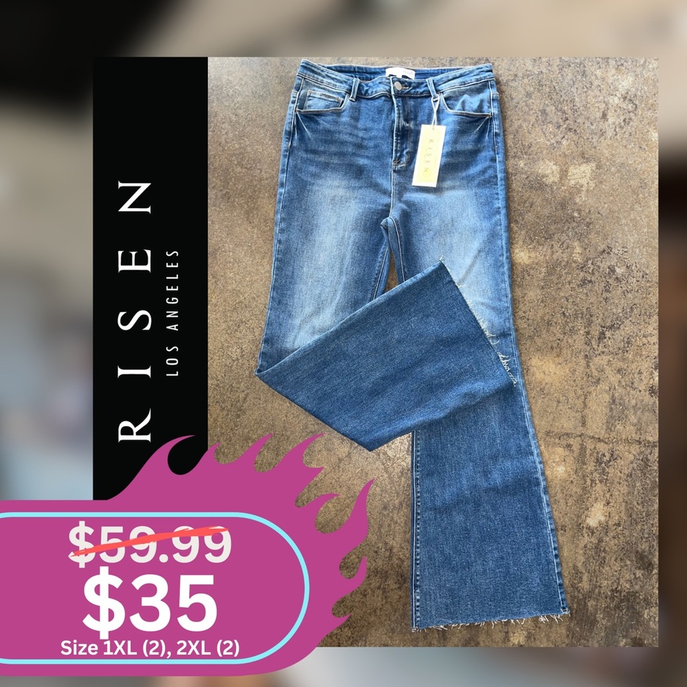 Risen Los Angeles Women's Blue Flare Jeans